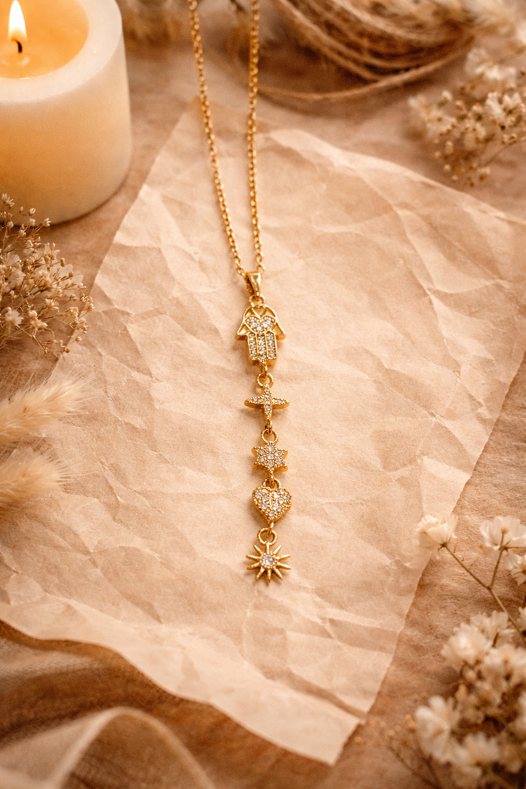 Zyra Charm Cascade Necklace