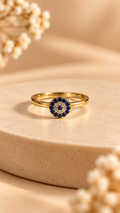 Sapphire Halo Ring