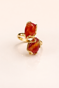 Amber Bloom Dual Ring