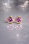 Blush Halo Studs