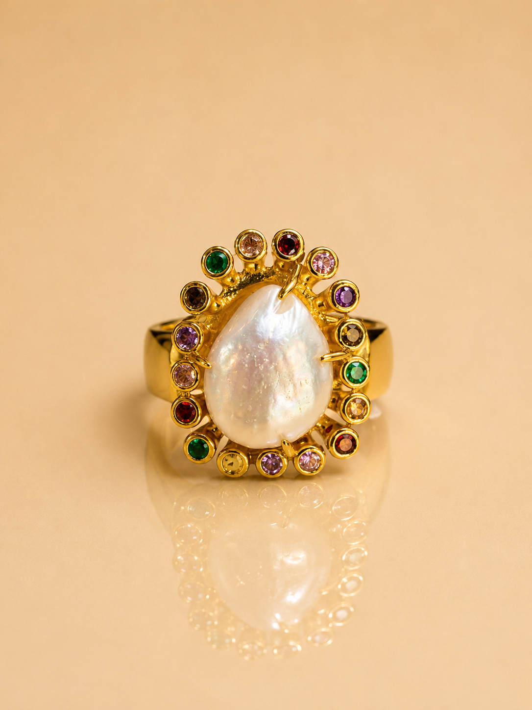 Pearlora Halo Ring