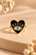 Noir Amulet Heart Ring