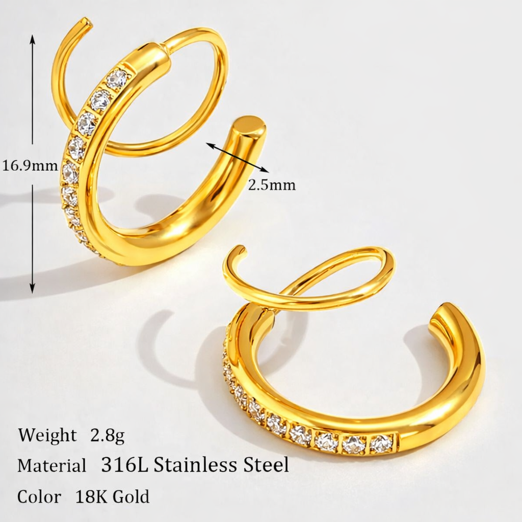 Luneira Double Hoops