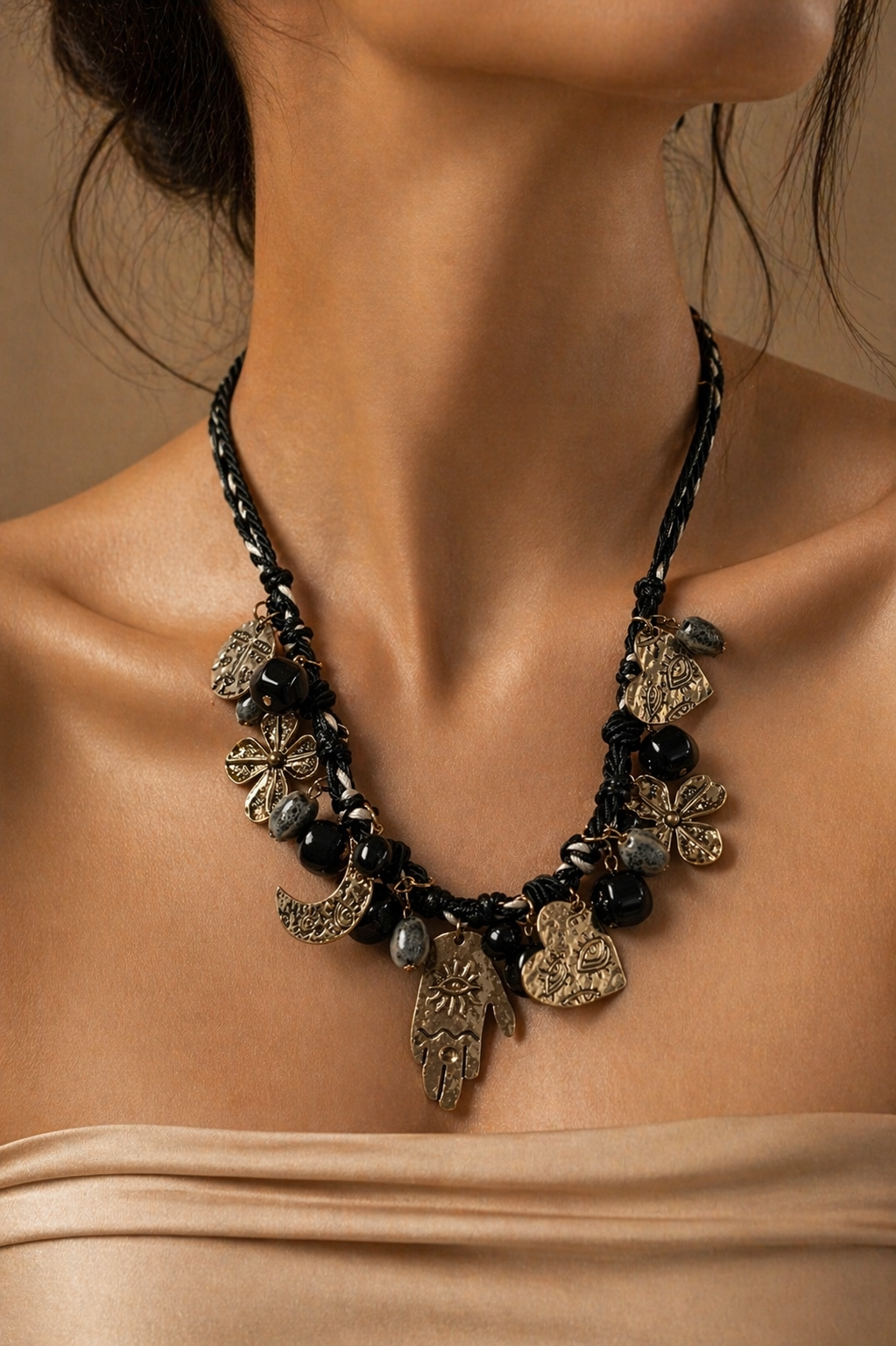 Eira Noir Statement Necklace