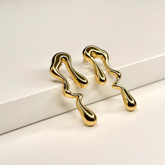 Molten gold Earring