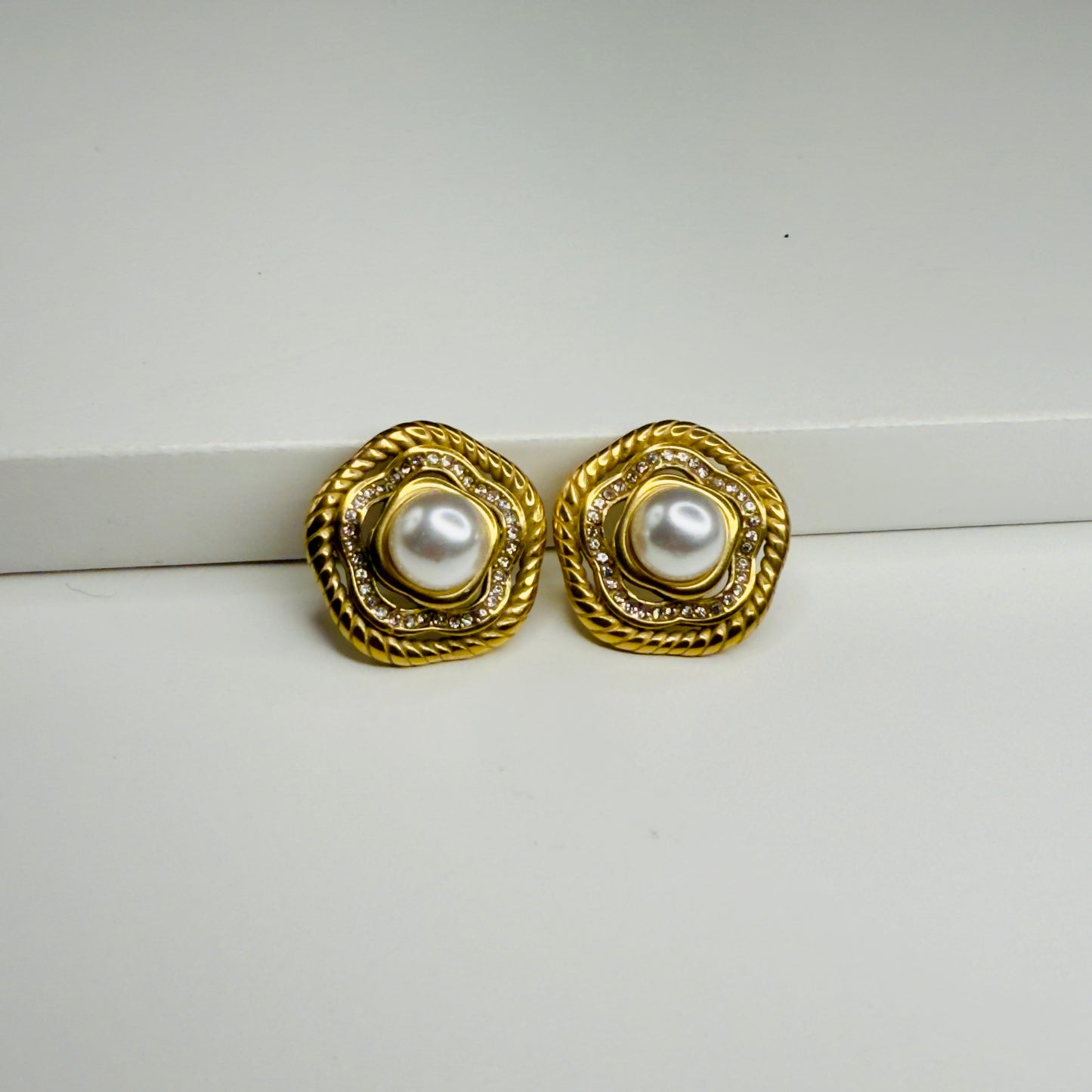 Vintage Pearl Swirl Earrings