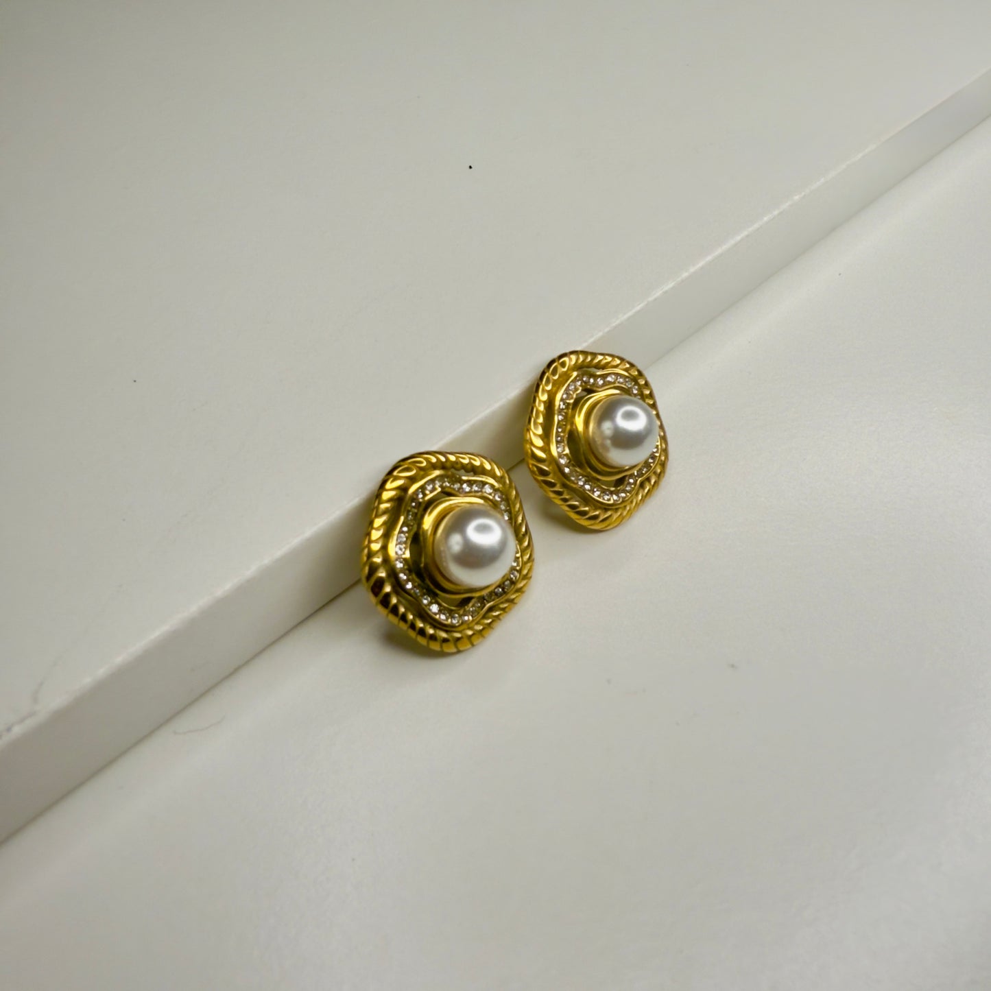 Vintage Pearl Swirl Earrings